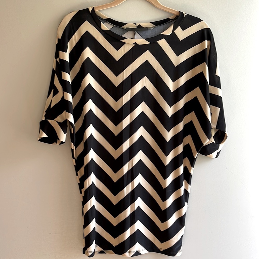 Geometric Pattern, Bat Wing Sleeve Top